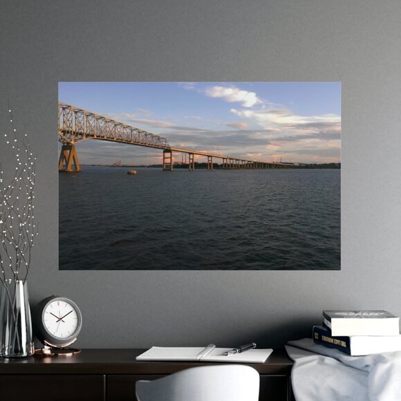 Bridge of Baltimore Harbor at sunset. - Picture 2 of 3